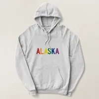 Alaska Rainbow Colors Embroidered Hoodie