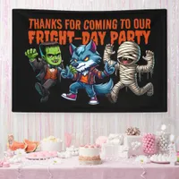 Cute Monsterrific Fright Day Halloween Party Banner