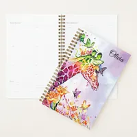 Colorful Giraffe and Butterflies Planner