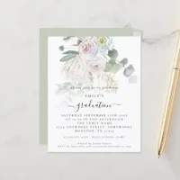Budget Boho Floral Eucalyptus Graduation Invite
