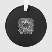 Crying Heart In White Skeleton Hands Hearts Modern Ornament