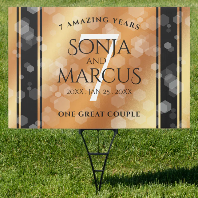 Elegant 7th Copper Wedding Anniversary Celebration Sign