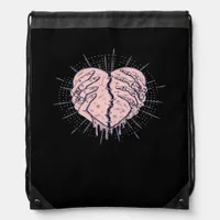 Skeleton Hand With Heart Gentle Expression Drawstring Bag