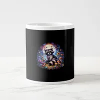 Whimsigoth Raccoon By Moonlight, Cute Colorful Fan Giant Coffee Mug