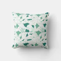 Relaxing Blue White Stingrays Coral Reef Ocean Throw Pillow