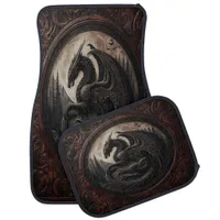 Enchanted Leather Dragon Design Car Floor Mat