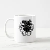 Skeleton Heart Hands Funny Coffee Mug