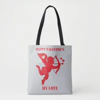 Minimalist Happy Valentine's My Love on grey | Tote Bag