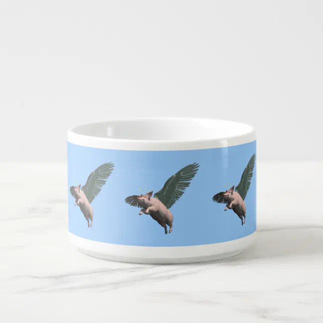 Cute Angel Pig Flying in the Sky Bowl