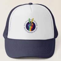 Never Stop Loving Never Stop Fighting LGBTQ Peace Trucker Hat