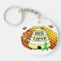 Bee-Lieve Lyme Disease Awareness Key Chain