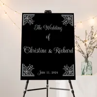 Bold Black and White Vintage Wedding Personalized Foam Board