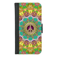 Peace Sun Happy Hippie Colorful Mandala iPhone 8/7 Wallet Case
