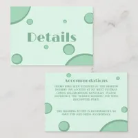 Fun Green Groovy Retro Wedding Detail Enclosure Card