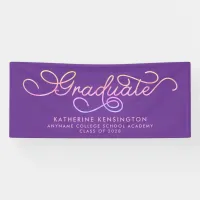 Purple Rainbow Typography Graduation Banner