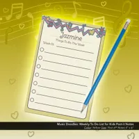 Music Doodles: Weekly To-Do List for Kids Post-it Notes