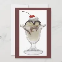 Chocolate Ice Cream Sundae Party Invitation