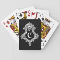 C Monogram Initial Poker Cards