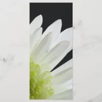 White Daisy on Black Wedding Program