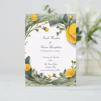 Forever in Bloom Buttercup Wedding Invitation