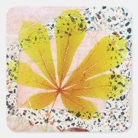 Terrazzo and Botanical Square Sticker
