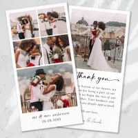 Simple Modern Multi Photo Collage Wedding Thank You Card