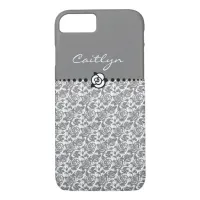 Grey William Morris Style Custom iPhone 8/7 Case