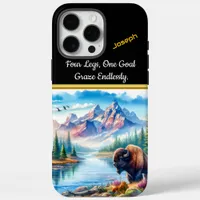 Majestic Buffalo Near a Serene Mountain River  iPhone 16 Pro Max Case