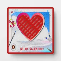 Painted Valentine Heart Add Photo Plaque