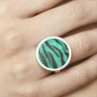 Cool green neon tiger stripes ring