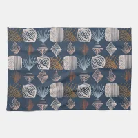 Bold Caribbean Tribal Mudcloth: Navy Blue, Boho Kitchen Towel