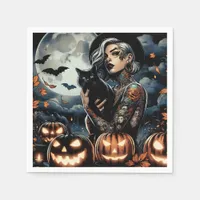 Grab a Broom | Witch Themed Halloween Party Napkins