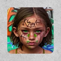Tribal Kids | Urban Futuristic Girl Green Eyes Patch