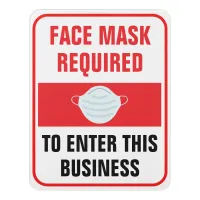 10.75" x 8.38" Bold Face Mask Required Acrylic Door Sign