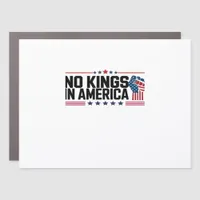 No Kings In America USA Patriotic Style Car Magnet