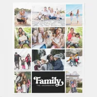 Photo Collage Family 8 Pictures Fleece Blanket