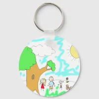 Add your Children's Artwork to this   Keychain