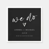 Modern Fun Black and White "We Do" Wedding Napkins