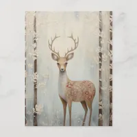 Winter Deer in Forest Postcard