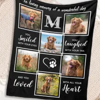 Pet Memorial Elegant Personalized 6 Photo Collage Fleece Blanket