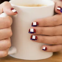 Modern Embossed American Flag Minx Nail Art