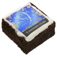 Elegant 9th Lapis Lazuli Wedding Anniversary Brownie