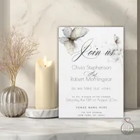 Elegant Butterfly and Dandelion Puff Pastels Ink  Invitation