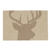 Rustic Tan Burlap Deer Buck Placemat