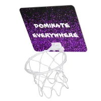 Purple Glitter on Black Dominate Everywhere | Mini Basketball Hoop