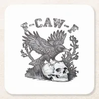 Gothic Funny F-Caw-F Humor Crow Essential Retro St Square Paper Coaster