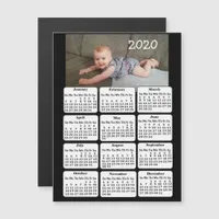 Custom Color Add  Photo to 2020 Mini Calendar Magnetic Invitation