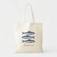 Sardines Fisherman Aesthetic Coastal Tote Bag