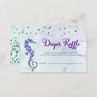 Seahorse Baby Shower Diaper Raffle Enclosure Card