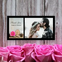 Rustic Pink Daisy Woodland Wedding Thank You